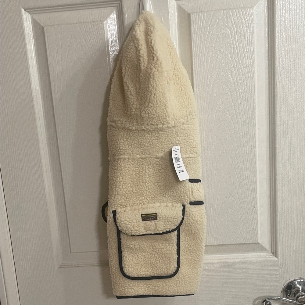 Cream Sherpa Hooded Sweater with Pocket
